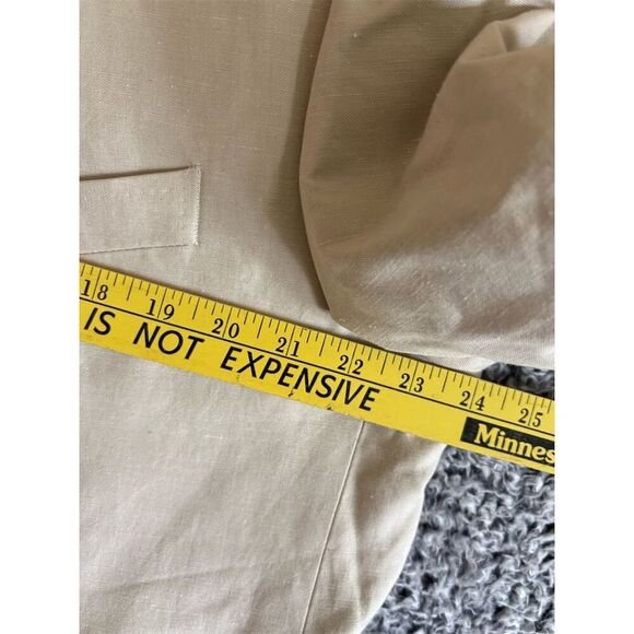 Men's Beige Blazer Jacket Size 48 Classic Formal Notch Lapel - Picture 7 of 11